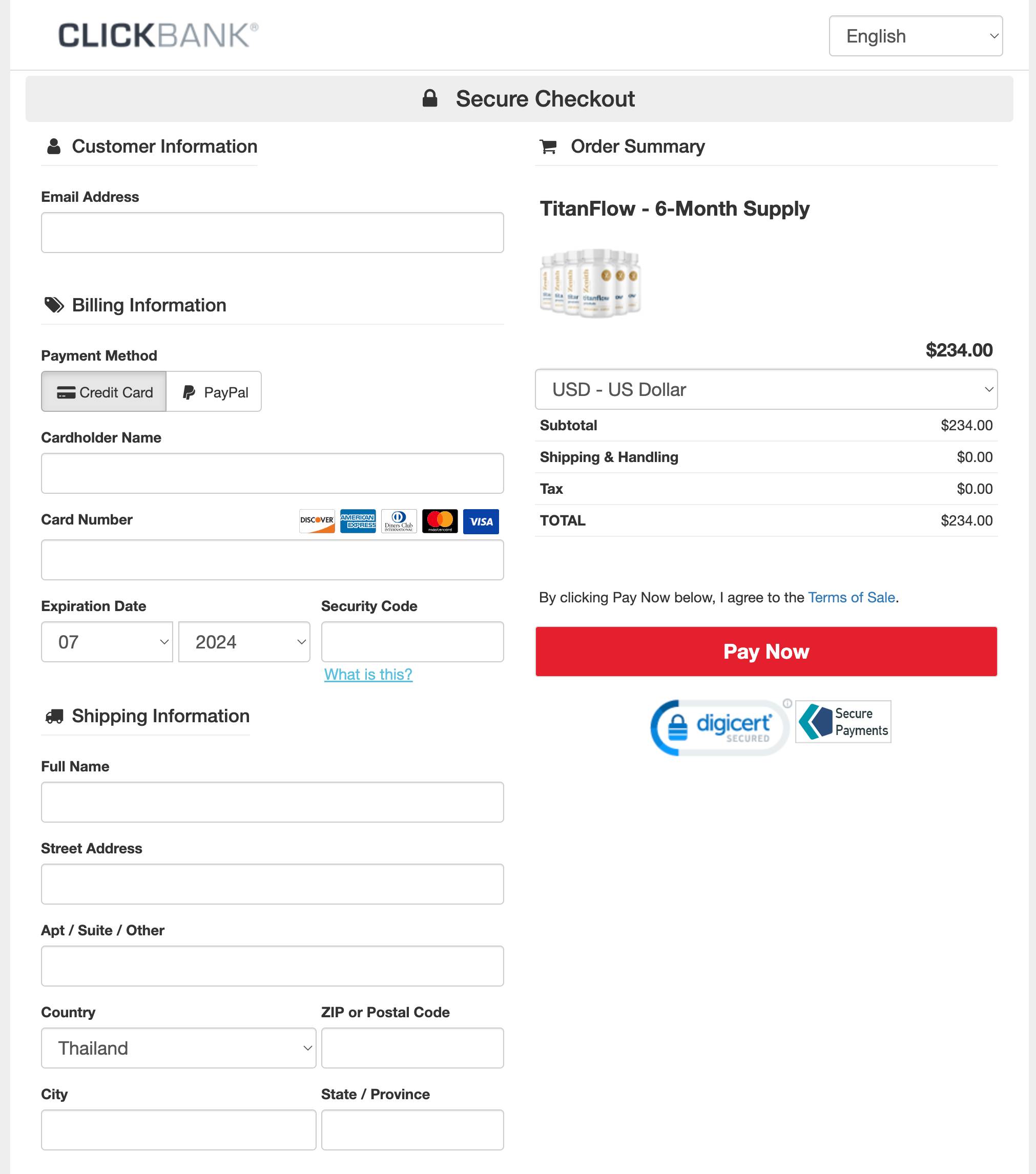 TitanFlow - Order Page